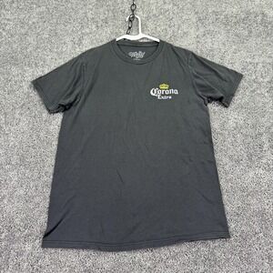 Corona Extra Shirt Mens Medium Gray Black Tee Luv Graphic Beer Bottle Tee Logo